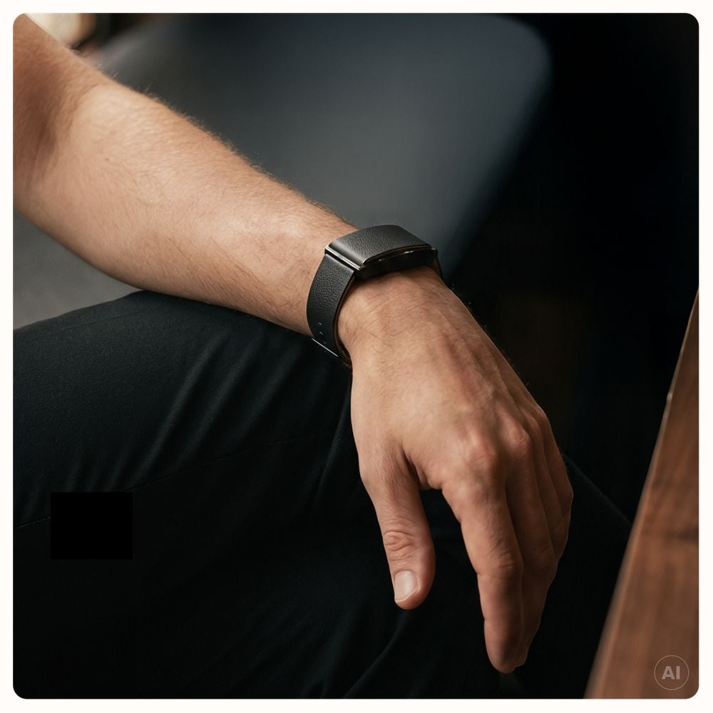 Polar Loop Black Leather Band (S-L) - STRAP ONLY 910121272 - alternate view 5