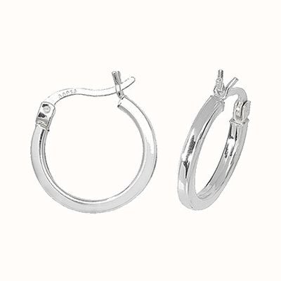 James Moore TH Silver 15mm Plain Hoop Earrings G5711