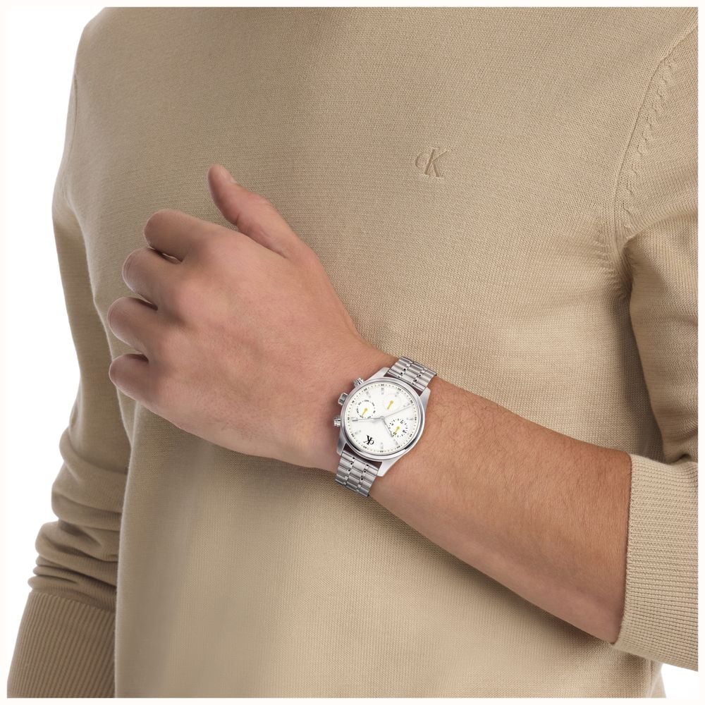 Calvin Klein Modern Vintage Multifunction Quartz (38mm) White Dial / Stainless Steel Bracelet 25200593 - alternate view 4