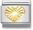 Nomination Classic Heart Steel & Gold Charm 030149/51