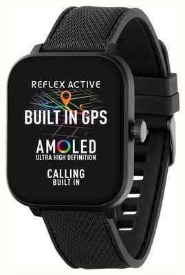 Reflex Active Series 44 AMOLED GPS Smartwatch (45mm) Digital Dial / Black Silicone Strap RA44-2216