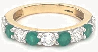 Perfection Diamond 18ct Yellow Gold Emerald 0.75ct Diamond 12 Eternity Ring LRE9086DA