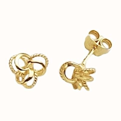 James Moore TH 9k Yellow Gold Knot Stud Earrings ER115