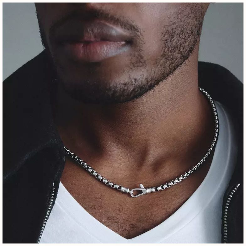 Thomas Sabo Thomas Sabo Rebel at Heart Men's 5.2mm Stainless Steel Box Chain Necklace KE2398-S01-53-L55 - alternate view 3
