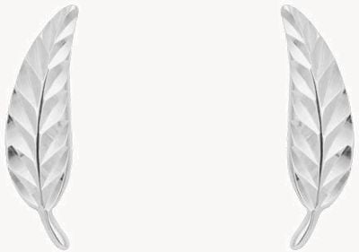 Elements Gold 9ct White Gold Feather Stud Earrings GE2432