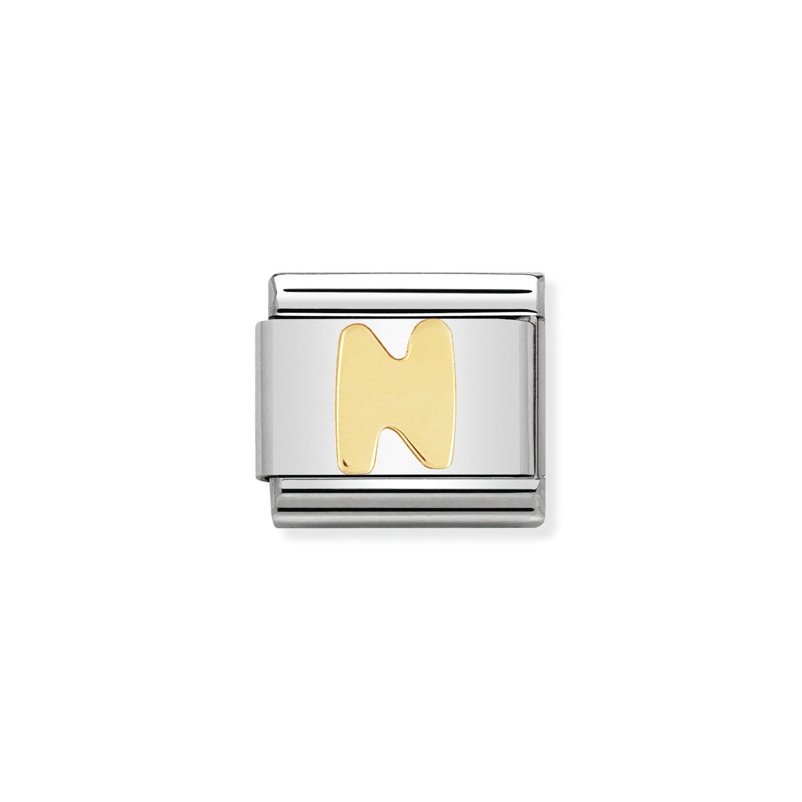 Nomination 030101/14 Classic Letter N 18ct Gold & Steel Jewellery