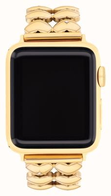 Coach Apple Watch Strap (38/40/41mm) Gold PVD Heart Stainless Steel Bracelet 14700336