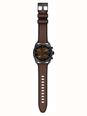 Diesel Spiked Black Leather Brown Dial Watch DZ4735 - alternate view 5