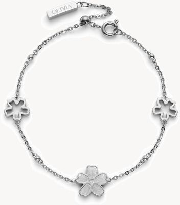 Olivia Burton Forget Me Not Stainless Steel Multi Flower Bracelet 24100543