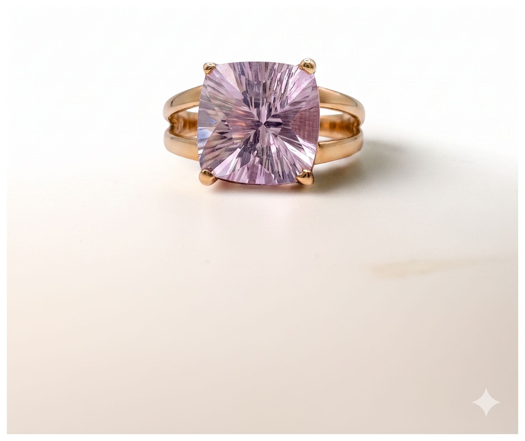 Pre-owned J77338 9ct Yellow Gold Pink Purle Tonnaeu Shaped Jewellery