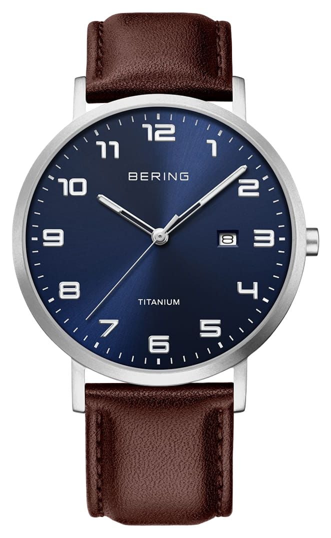 Bering 18640-505 Titanium Quartz (40mm) Blue Sunray Dial / Watch