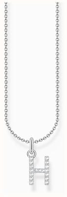 Thomas Sabo Letter 'H' Initial White Zirconia Sterling Silver Pendant Necklace 45cm KE2247-051-14-L45V