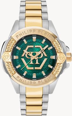 Philipp Plein PLEIN MAJESTY Quartz (44mm) Green Sunray Dial / Two-Tone Stainless Steel Bracelet PWBHA0626