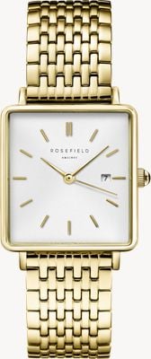 Rosefield Boxy (26mm) White Dial / Gold-Plated Stainless Steel Bracelet QWSG-Q09