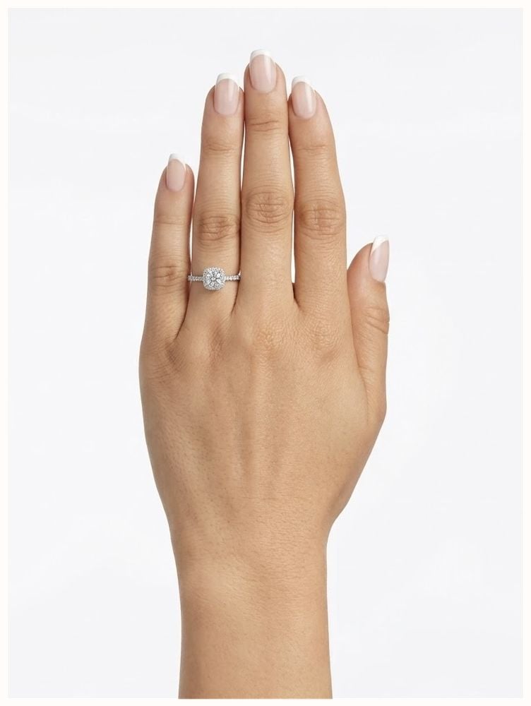 Bass International Diamond Jewel 0.81ct Princess Natural Diamond Platinum Halo Ring J4621 - alternate view 4