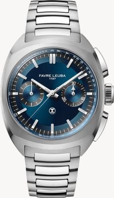 Favre Leuba Chief Chronograph Automatic (41mm) Blue Sunray Dial / Stainless Steel Bracelet 00.20101.113.02.200