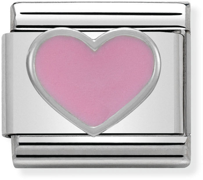 Nomination Classic Pink Hearts Sterling Silver & Steel Enamel Charm 330202/18