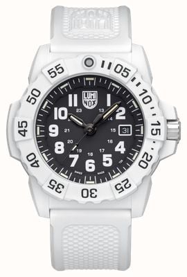 Luminox Navy Seal 3500 Series - Arctic Edition (45mm) Black Dial / White Rubber Strap XS.3507.WB