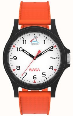 Timex Main Street NASA Artemis (40mm) White Dial / Orange Silicone Strap TW2Y13000