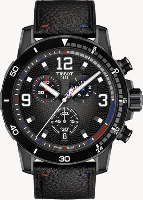 Tissot Supersport NBA Special Edition (45.5mm) Anthracite Gradient Dial / Black Leather Strap Watch T1256173706700