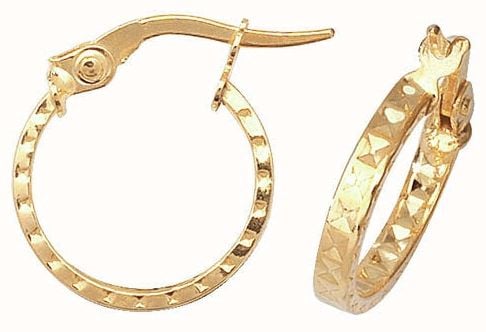 James Moore TH 9k Yellow Gold Hoop Earrings 10 mm ER651