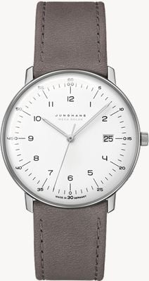 Junghans Max Bill MEGA Solar | Grey Leather Strap Sapphire Crystal 59/2021.02
