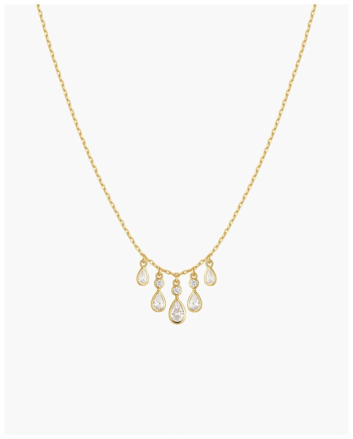 Ania Haie N076-04G Gold Bezel-Set Teardrop Cascade Necklace Jewellery