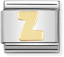 Nomination Classic Letter Z 18ct Gold & Steel Charm 030101/26