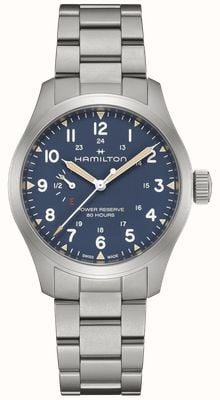 Hamilton Khaki Field Power Reserve Mechanical (40mm) Blue Dial / Stainless Steel Bracelet Watch H69509140