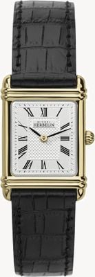 Herbelin Women's Leather Strap Gold Tone Case Roman Num 17478P08