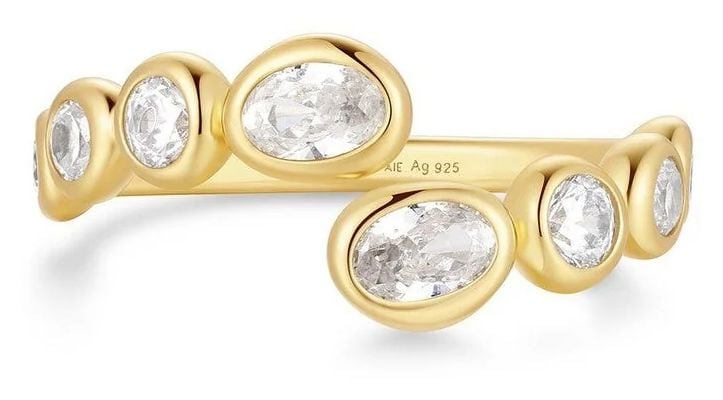 Ania Haie R076-01G Gold Organic Pebble Spiral Bezel Jewellery