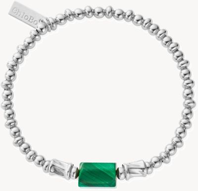 ChloBo Protection Spirit Stone Bracelet - Malachite - 925 Sterling Silver (18cm) SBSSM