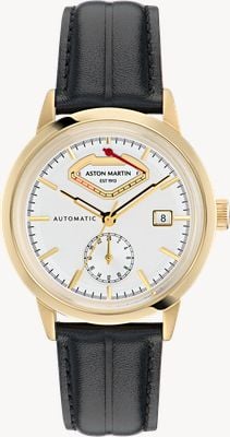 Aston Martin TS3 Timeless Power-Reserve Automatic (40mm) White Sunray Dial / Black Leather Strap MTTS3F601