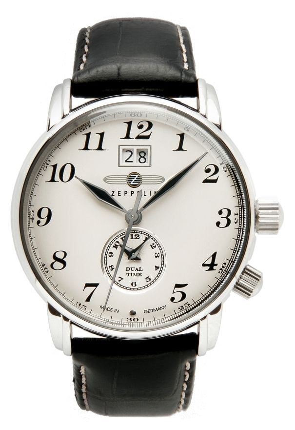 Photos - Wrist Watch Zeppelin 7644-5 LZ 127 Graf Dual-Time Quartz (42mm Watch Brown,White 7644-5