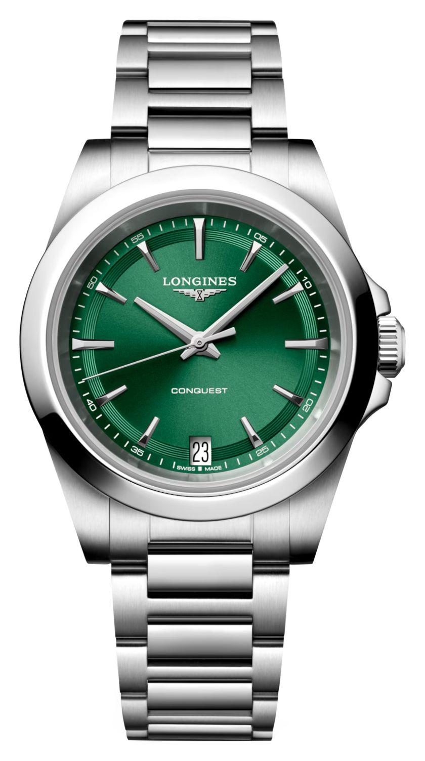 LONGINES L34604096 Conquest Quartz (34mm) Green Sunray Dial Watch