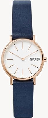 Skagen Signatur Blue Leather Strap Watch SKW2838