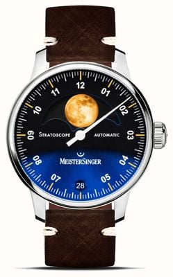 MeisterSinger Stratoscope (43mm) Blue Dial / Brown Leather Strap ST982G - SVSL02