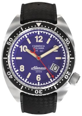 Allemano 1973 Purple Shark Diver Limited Edition (42mm) Purple Dial / Black Rubber Strap SH-A-1973-P-V-DP