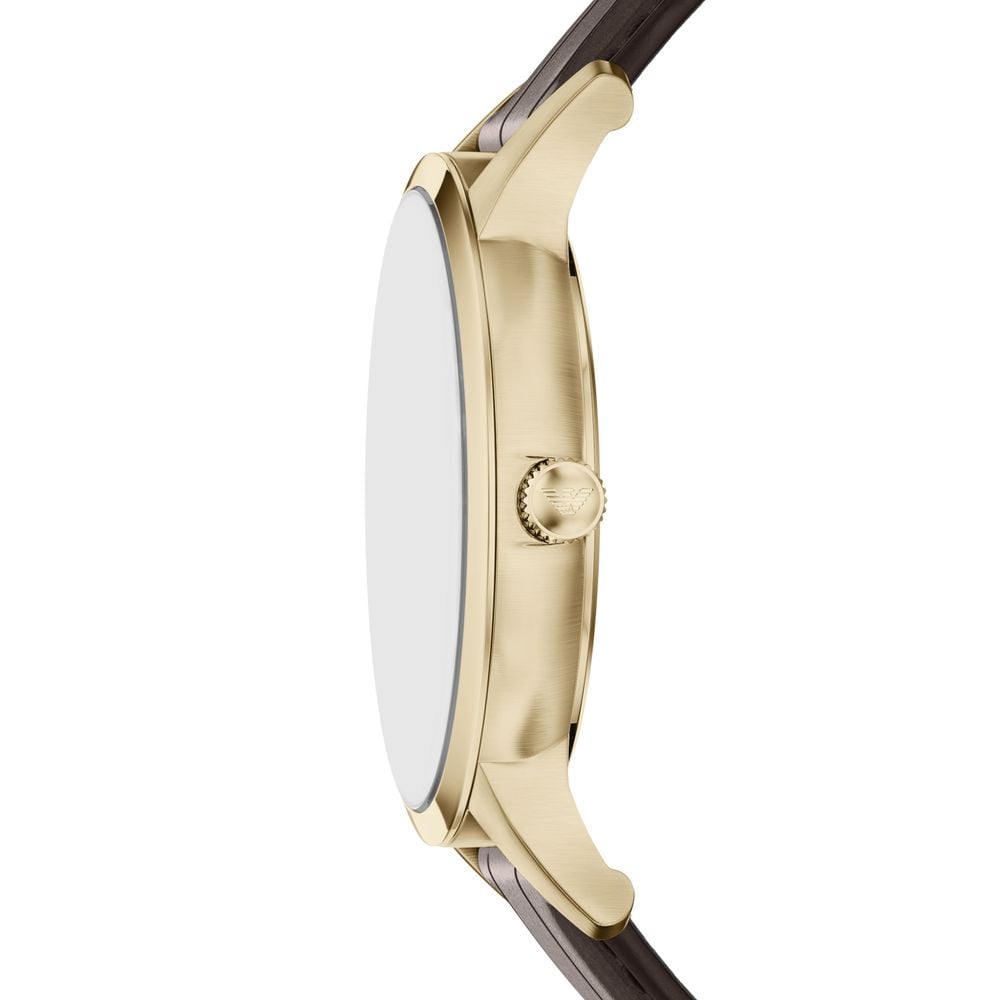 Emporio Armani Three-Hand Quartz (39mm) Brown Sunray Dial / Brown Leather Strap AR11824 - alternate view 4