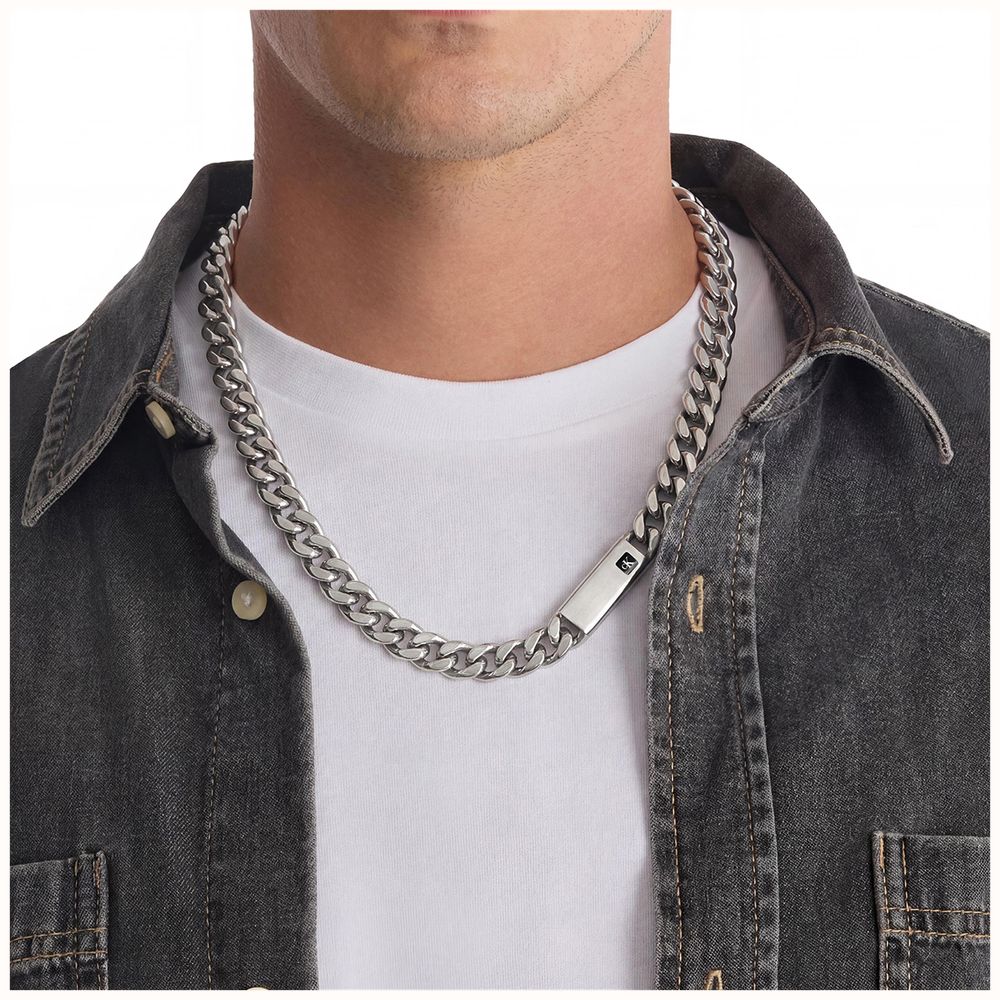 Calvin Klein COMMAND Silver Chunky Chain Mens 35100100 - alternate view 3
