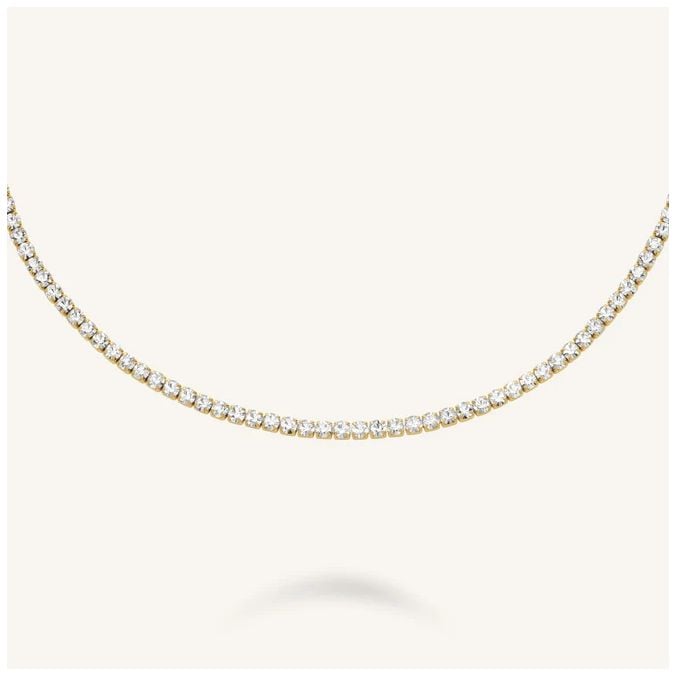 Rosefield Jewellery JNTWG-J1036 Tennis Gold White Stone