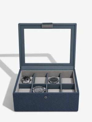 Stackers Blue Canvas Eight Piece Watch Box 76407