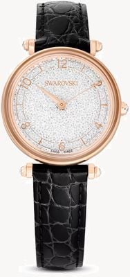 Swarovski Crystalline Wonder (35mm) Silver Dial / Black Leather 5653359