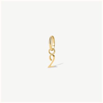 D.LOUISE Gold Tone Mini Number Charm - 2 CH-19-02