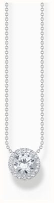 Thomas Sabo Halo Style White Zirconia Pendant Sterling Silver Necklace 45cm KE2279-051-14-L45V