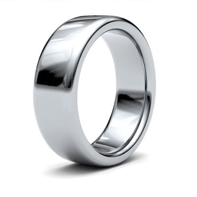 James Moore Wedding Rings | 9ct White Gold | 7mm | Heavy | Soft Court | AG_7LHS-9W