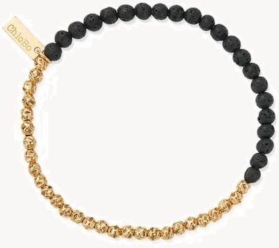 ChloBo MAN Black Lava Principal Bracelet - Gold Plated GBBLHAMM