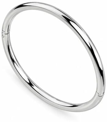 D.LOUISE Classic Oval Bangle Silver Tone 4mm Small/Medium YBB-014-SM