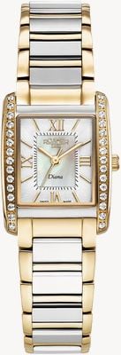 Roamer Diana Crystal Quartz (22.5mm) White Mother-of-Pearl Dial / Two-Tone Stainless Steel Bracelet 869847 47 20 20