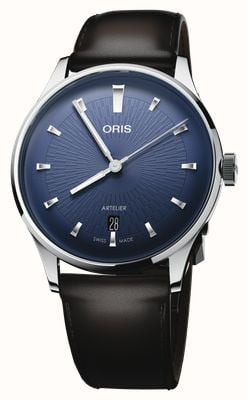 ORIS Artelier Date Automatic (38mm) Dark Blue Dial / Dark-Brown Leather Strap 01 733 7810 4055-07 6 20 17FC